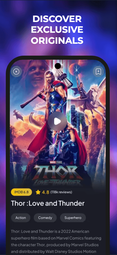 Video streaming app screenshot 1