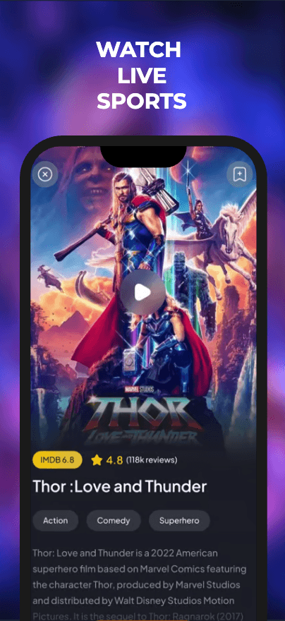 Video streaming app screenshot 2